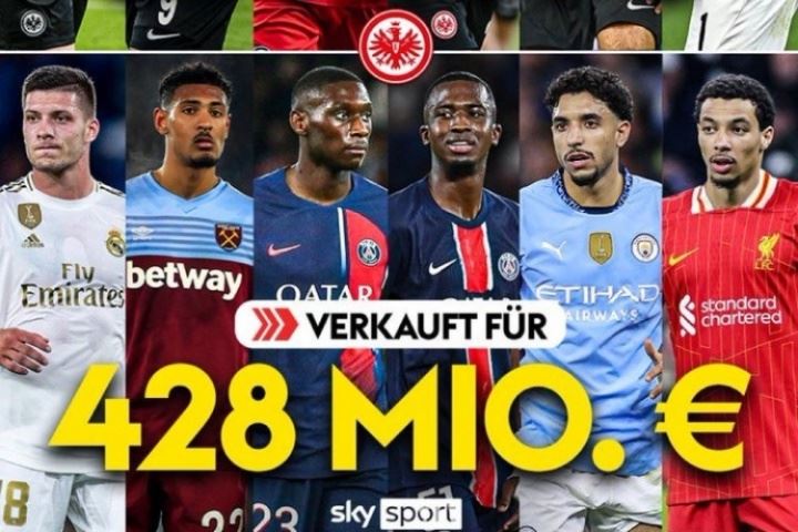 太会做生意😱法兰克福近年卖6人赚近4.28亿欧，成本仅6500万欧